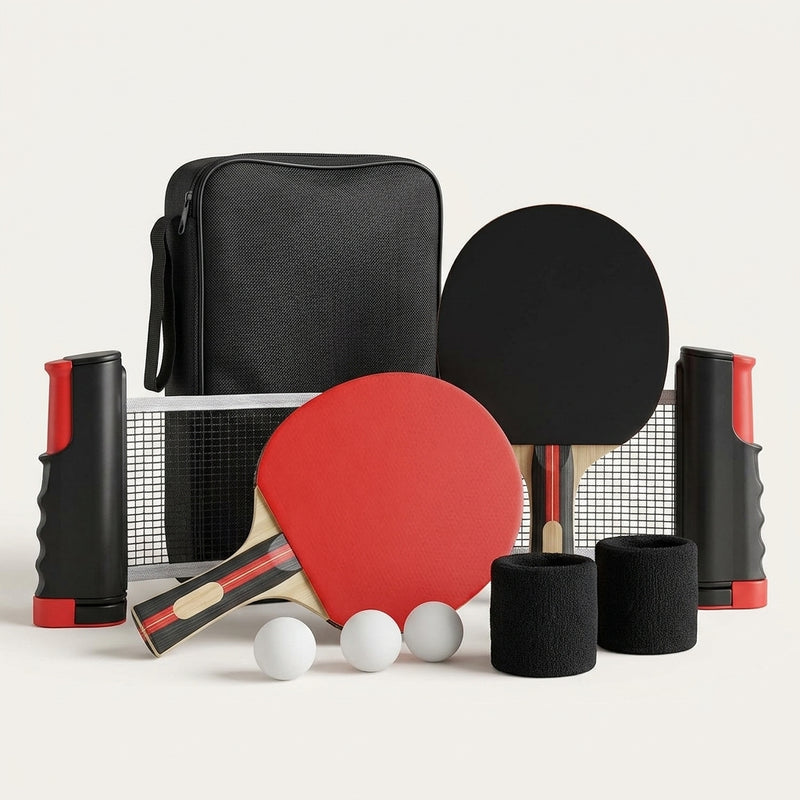 Portable Table Tennis Set with Retractable Net